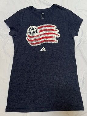 adidas Navy Short Sleeve Soccer Flag Graphic Tee